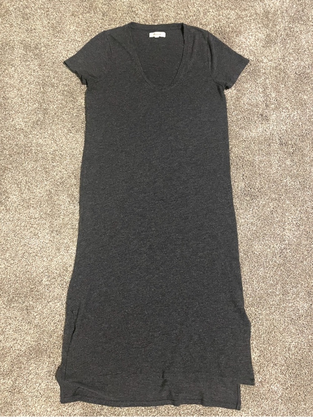 Madewell Charcoal Gray Relaxed Midi Tee  Size Small
